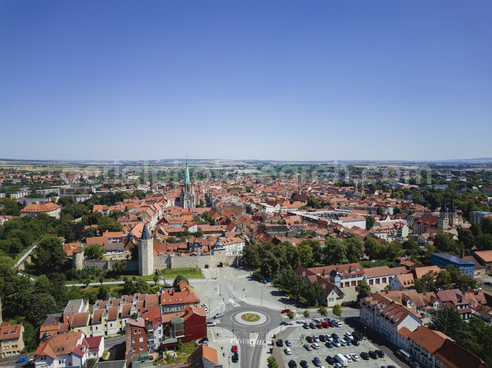 Mühlhausen from the bird's eye view: City view on down town in Muehlhausen in the state Thuringia, Germany