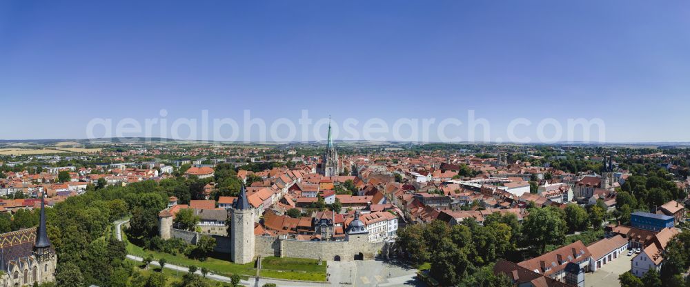 Aerial photograph Mühlhausen - City view on down town in Muehlhausen in the state Thuringia, Germany