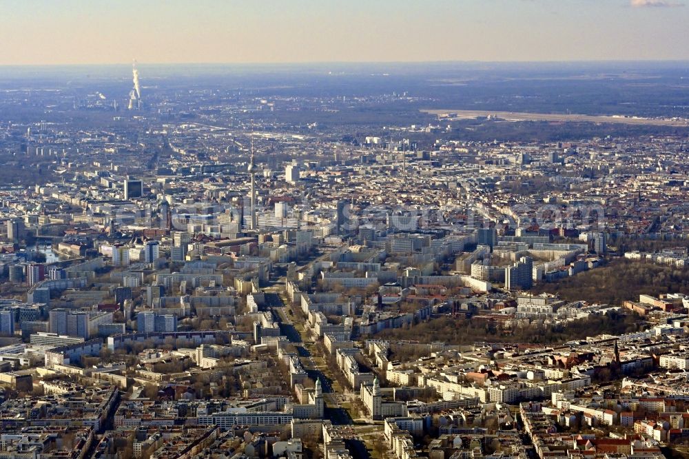 Berlin from the bird's eye view: City view on down town Mitte in Berlin, Germany