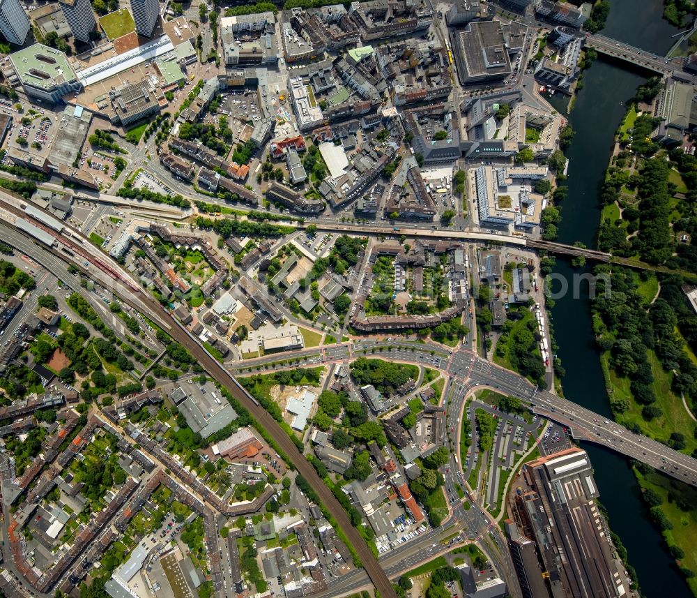 Aerial image Mülheim an der Ruhr - City view of the city area of in Muelheim on the Ruhr in the state North Rhine-Westphalia