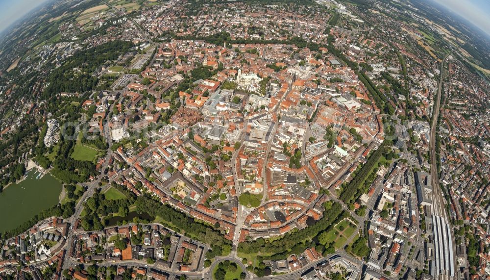 Aerial image Münster - Downtown of Münster in state North Rhine-Westphalia