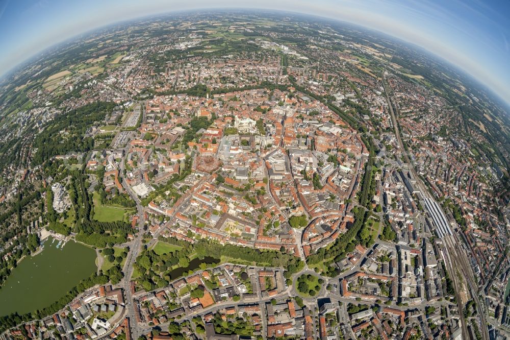 Aerial photograph Münster - Downtown of Münster in state North Rhine-Westphalia