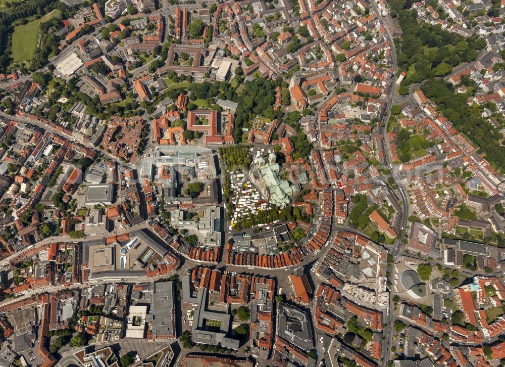 Aerial image Münster - Downtown of Münster in state North Rhine-Westphalia