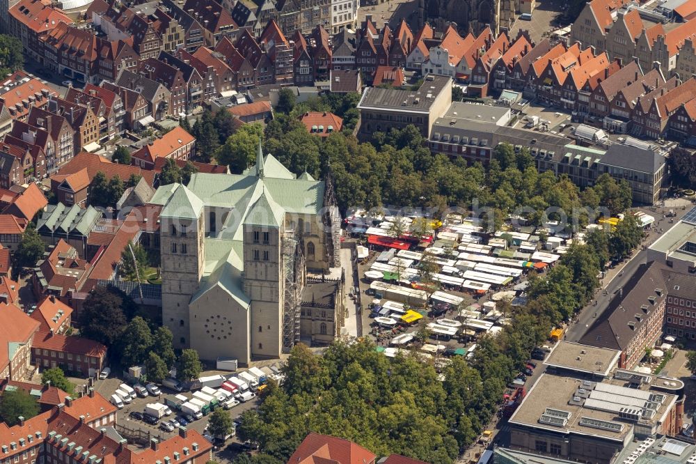 Aerial image Münster - Downtown of Münster in state North Rhine-Westphalia