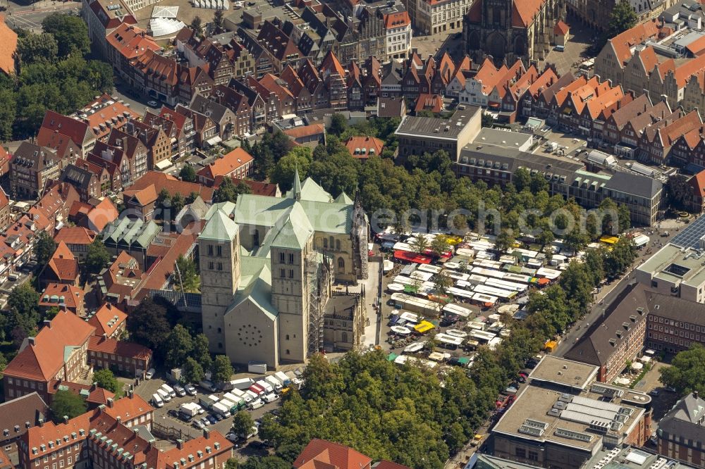 Münster from above - Downtown of Münster in state North Rhine-Westphalia