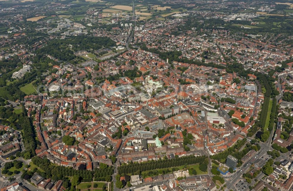 Aerial photograph Münster - Downtown of Münster in state North Rhine-Westphalia