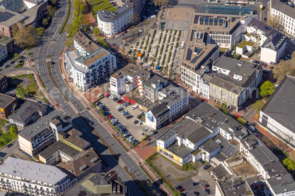 Hamm from the bird's eye view: City view on down town on Neue Bahnhofstrasse in Hamm at Ruhrgebiet in the state North Rhine-Westphalia, Germany