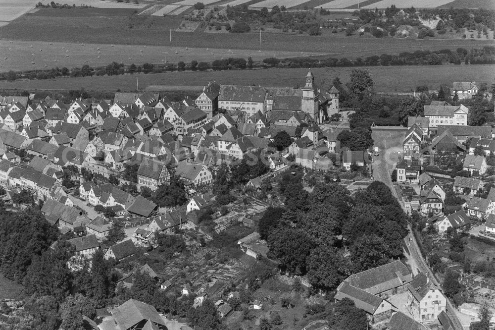 Aerial image Neuenstadt am Kocher - City view on down town in Neuenstadt am Kocher in the state Baden-Wuerttemberg, Germany