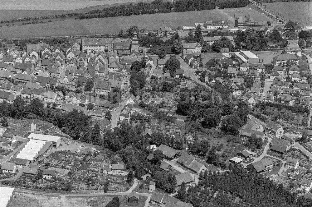 Neuenstadt am Kocher from above - City view on down town in Neuenstadt am Kocher in the state Baden-Wuerttemberg, Germany