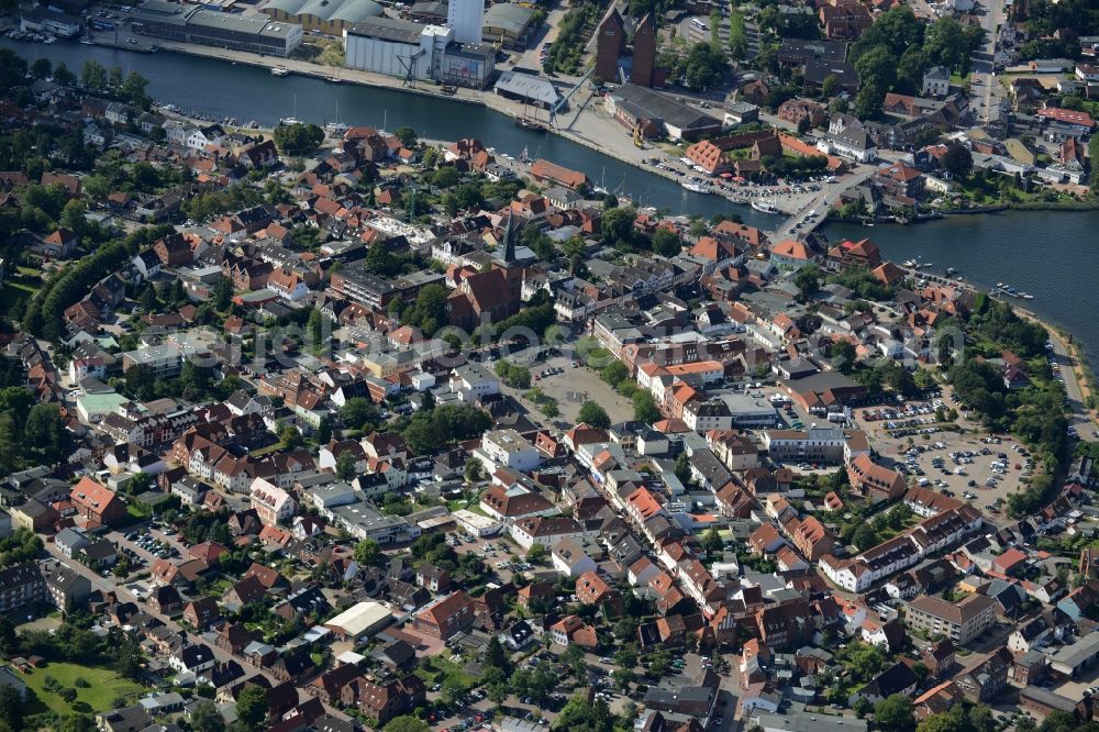 Aerial image Neustadt in Holstein - City view of the inner-city area of in Neustadt in Holstein in the state Schleswig-Holstein