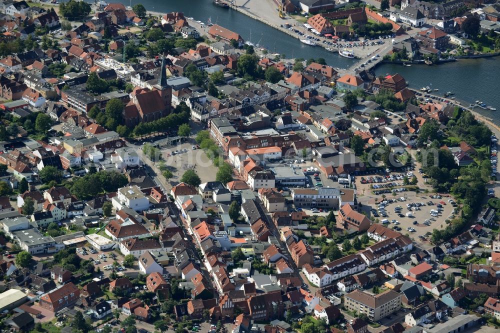 Aerial image Neustadt in Holstein - City view of the inner-city area of in Neustadt in Holstein in the state Schleswig-Holstein