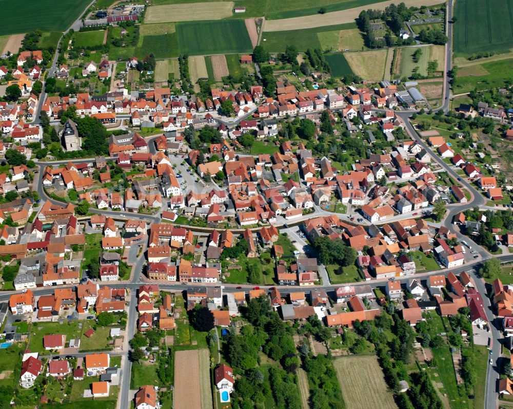 Niederorschel from the bird's eye view: City view on down town in Niederorschel in the state Thuringia, Germany