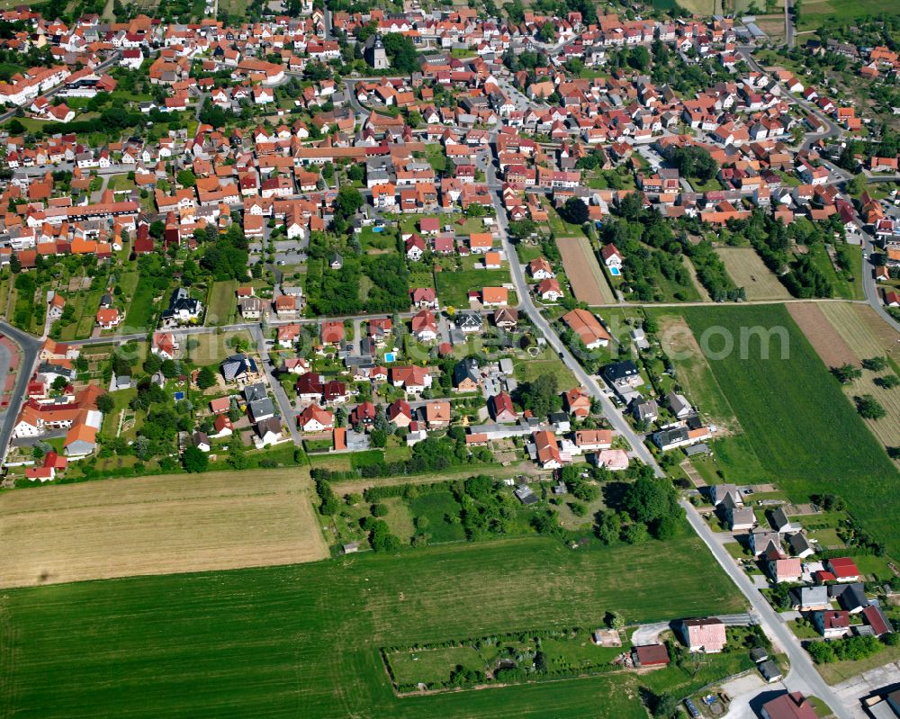 Aerial photograph Niederorschel - City view on down town in Niederorschel in the state Thuringia, Germany