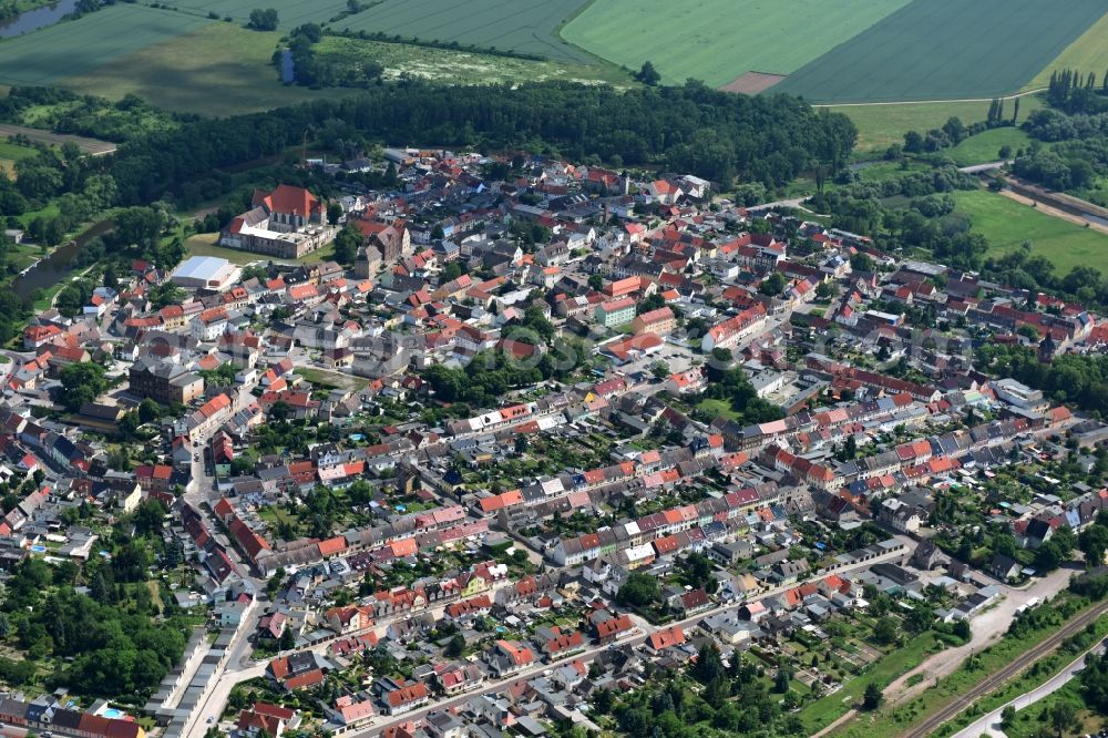 Aerial photograph Nienburg (Saale) - City view of the city area of in Nienburg (Saale) in the state Saxony-Anhalt