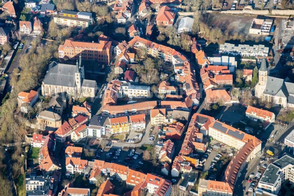 Nordhausen from above - City view of the city area of in Nordhausen in the state Thuringia, Germany