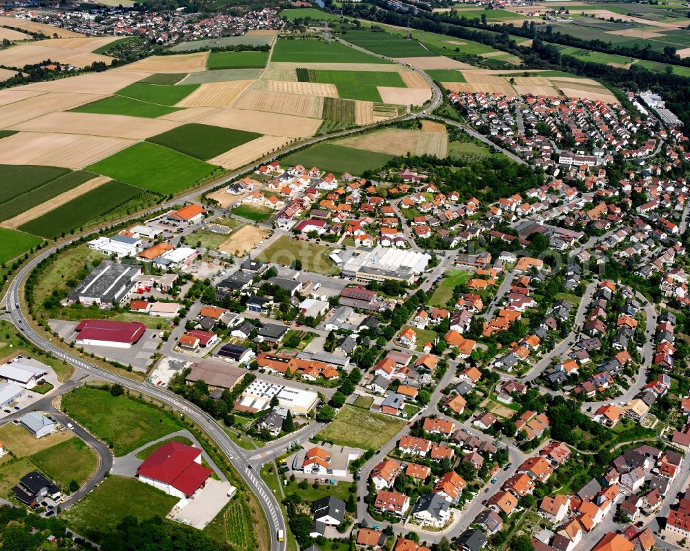 Aerial photograph Nordheim - City view on down town in Nordheim in the state Baden-Wuerttemberg, Germany