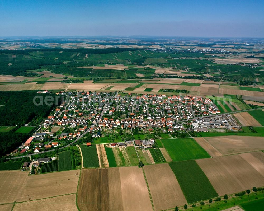 Aerial image Nordheim - City view on down town in Nordheim in the state Baden-Wuerttemberg, Germany