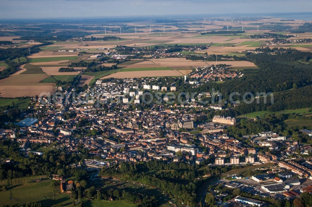 Aerial photograph Eu - City view of the city area of in Eu in Normandie, France