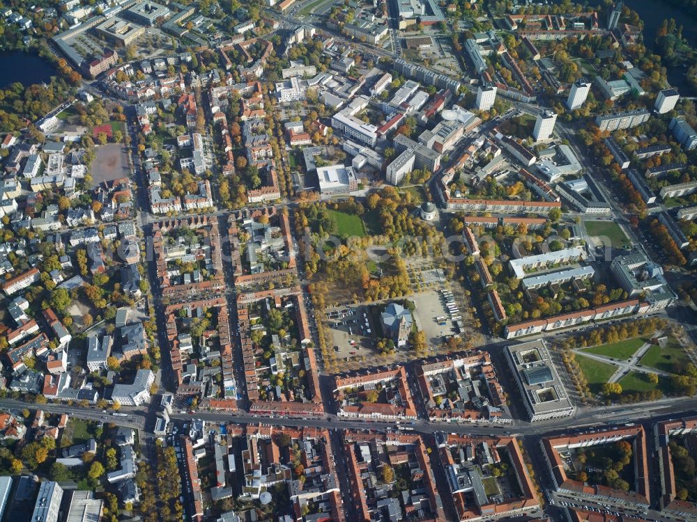 Potsdam from above - City view of the inner-city area of the northern inner-city in Potsdam in the state Brandenburg