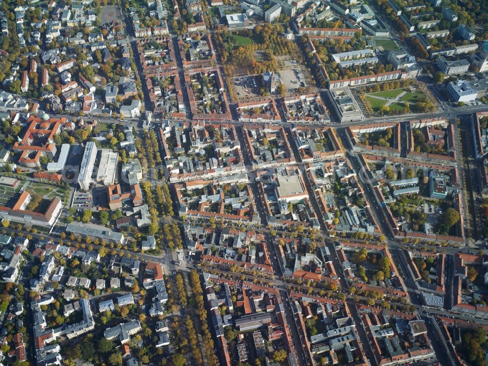 Aerial image Potsdam - City view of the inner-city area of the northern inner-city in Potsdam in the state Brandenburg