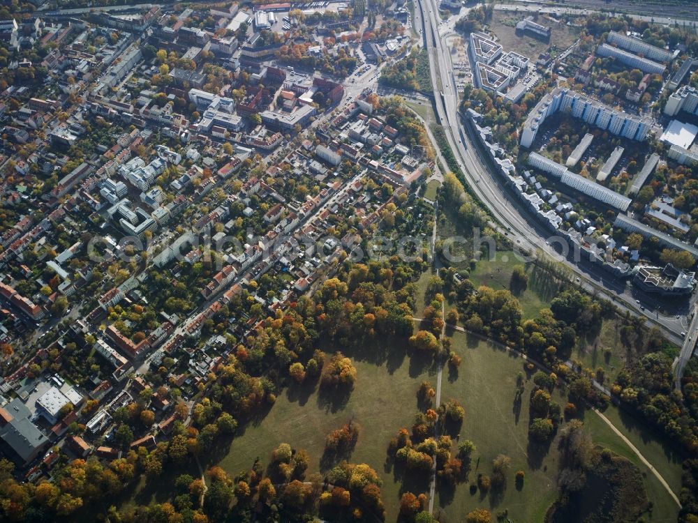 Aerial photograph Potsdam - City view of the inner-city area of Nuthestrasse in the distrct Babelsberg in Potsdam in the state Brandenburg