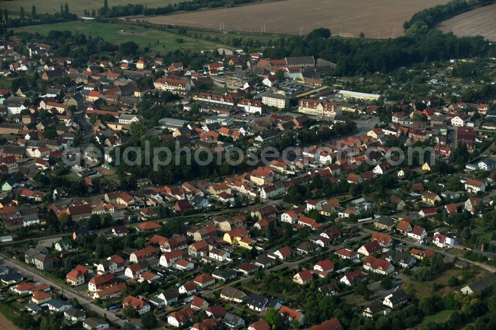 Oberröblingen from the bird's eye view: City view of the city area of in Oberroeblingen in the state Saxony-Anhalt