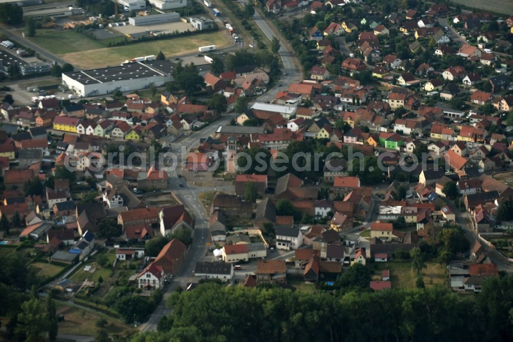 Oberröblingen from the bird's eye view: City view of the city area of in Oberroeblingen in the state Saxony-Anhalt