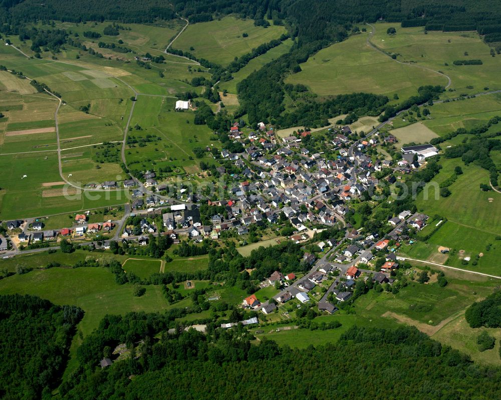 Oberroßbach from the bird's eye view: City view on down town in Oberroßbach in the state Hesse, Germany