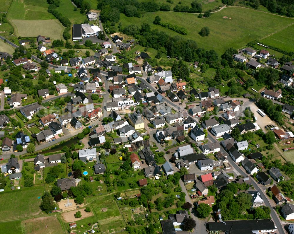 Aerial image Oberroßbach - City view on down town in Oberroßbach in the state Hesse, Germany