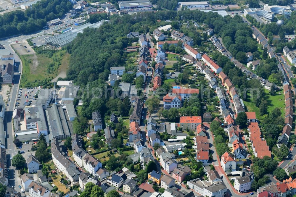 Aerial image Lüdenscheid - City view on down town Obertinsberger Strasse - Richardstrasse in Luedenscheid in the state North Rhine-Westphalia, Germany