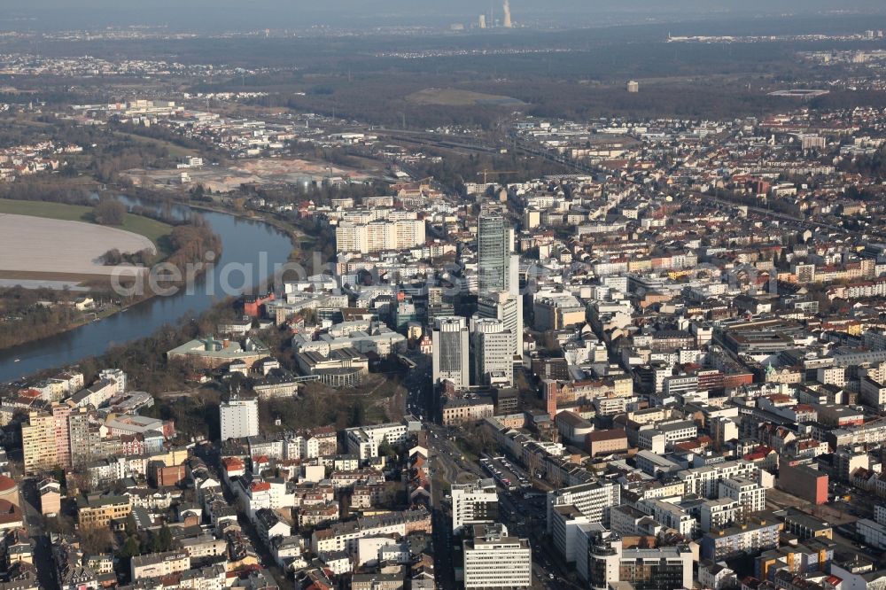 Offenbach am Main from above - City view from the center of in Offenbach am Main in the state Hesse with the City Tower in the center. offenbach.de