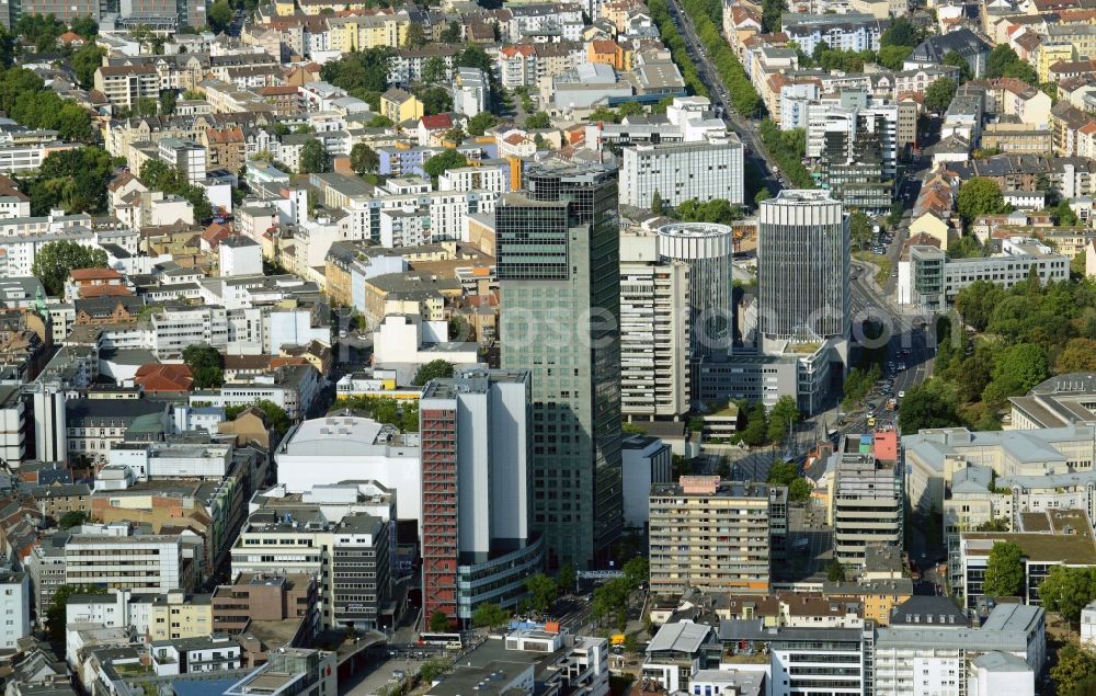 Offenbach am Main from above - City view of the inner-city area of in Offenbach am Main in the state Hesse