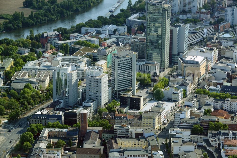 Offenbach am Main from above - City view of the inner-city area of in Offenbach am Main in the state Hesse