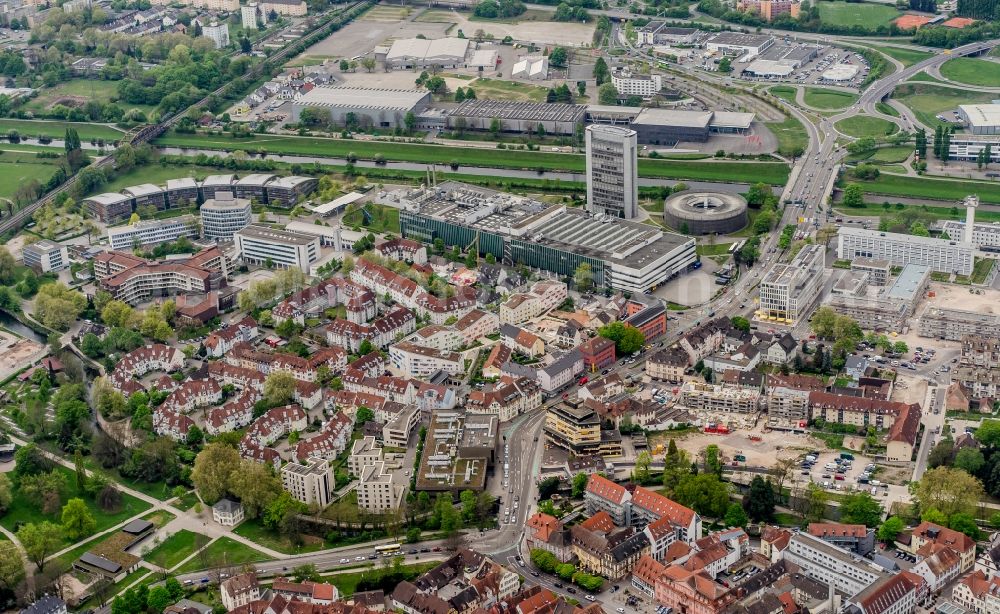 Offenburg from the bird's eye view: City view of the city area of in Offenburg in the state Baden-Wuerttemberg