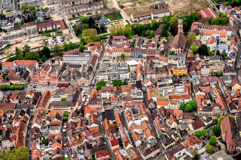 Aerial photograph Offenburg - City view of the city area of in Offenburg in the state Baden-Wuerttemberg