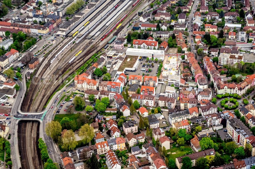 Aerial image Offenburg - City view of the city area of in Offenburg in the state Baden-Wuerttemberg