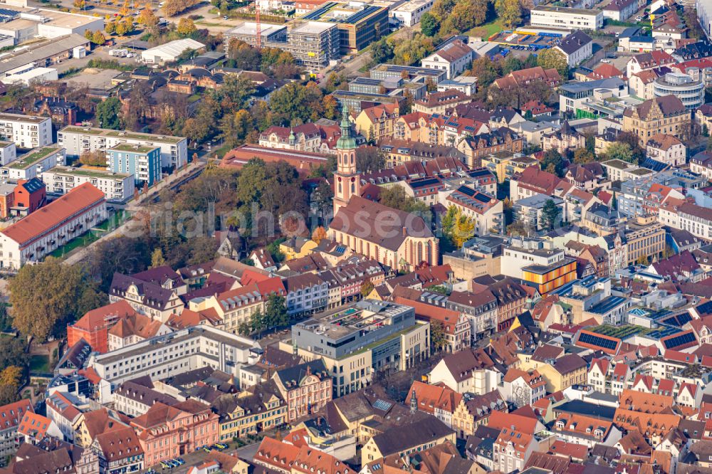 Offenburg from above - City view of the city area of in the district Buehl in Offenburg in the state Baden-Wuerttemberg