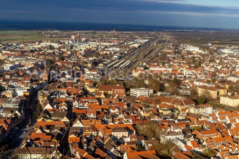 Aerial photograph Offenburg - City view of the city area of in Offenburg in the state Baden-Wurttemberg, Germany