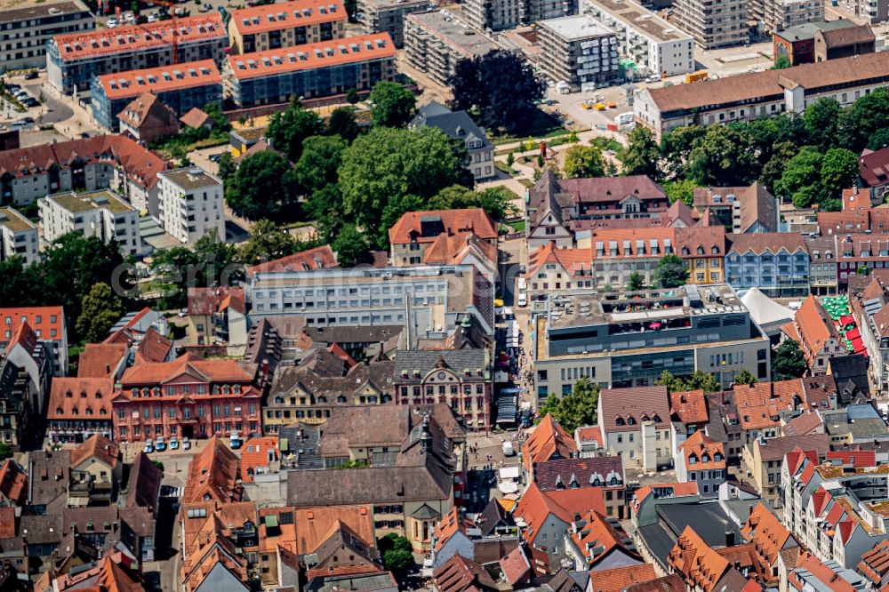 Offenburg from above - City view of the city area of in Offenburg in the state Baden-Wurttemberg, Germany