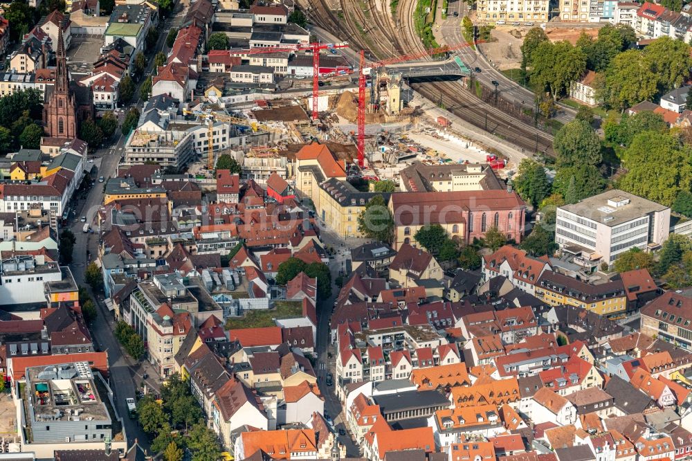 Offenburg from the bird's eye view: City view on down town in Offenburg in the state Baden-Wurttemberg, Germany