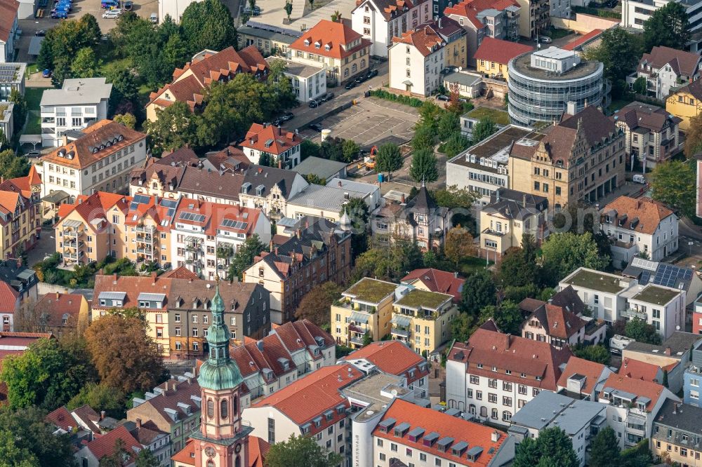 Aerial image Offenburg - City view on down town in Offenburg in the state Baden-Wurttemberg, Germany