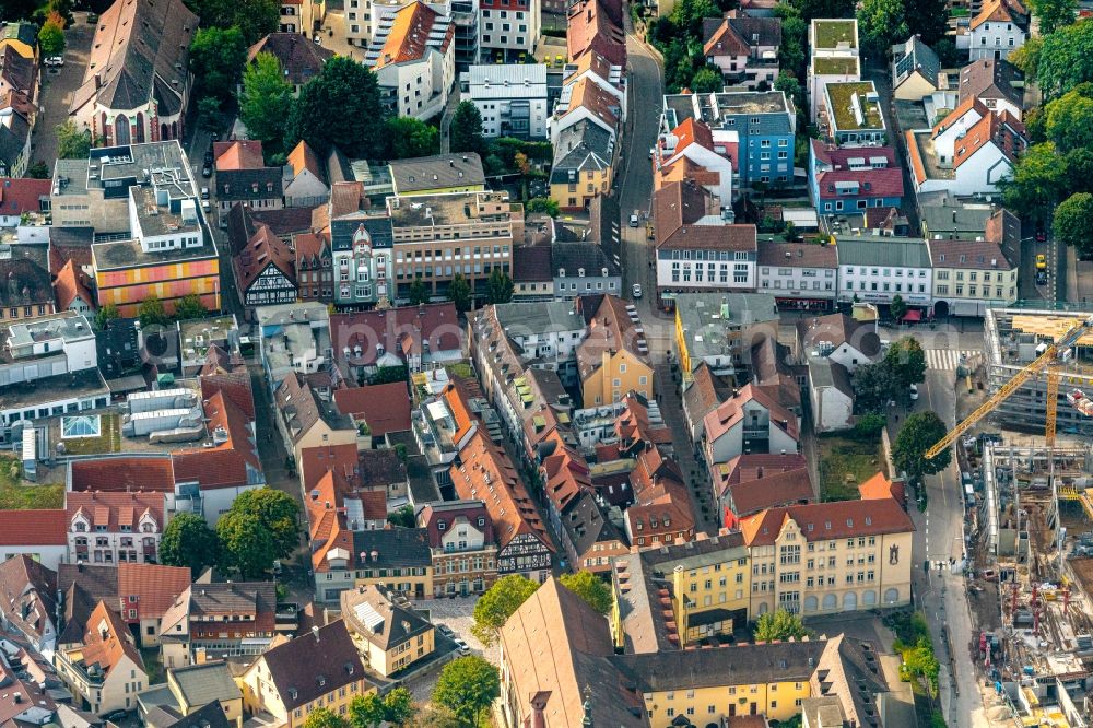 Aerial photograph Offenburg - City view on down town in Offenburg in the state Baden-Wurttemberg, Germany