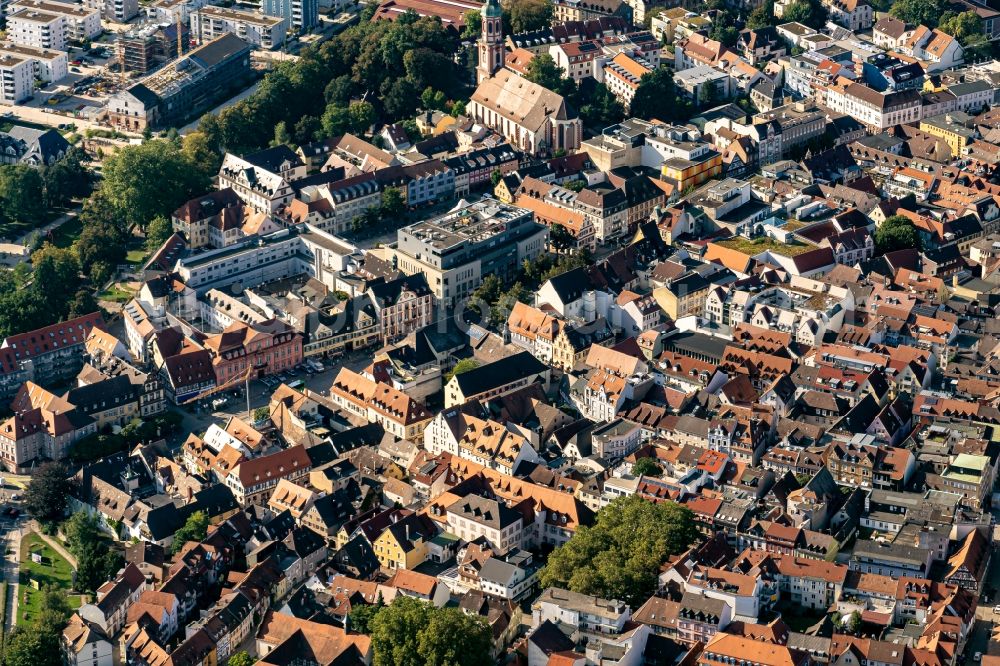 Offenburg from above - City view of the city area of in Offenburg in the state Baden-Wuerttemberg, Germany