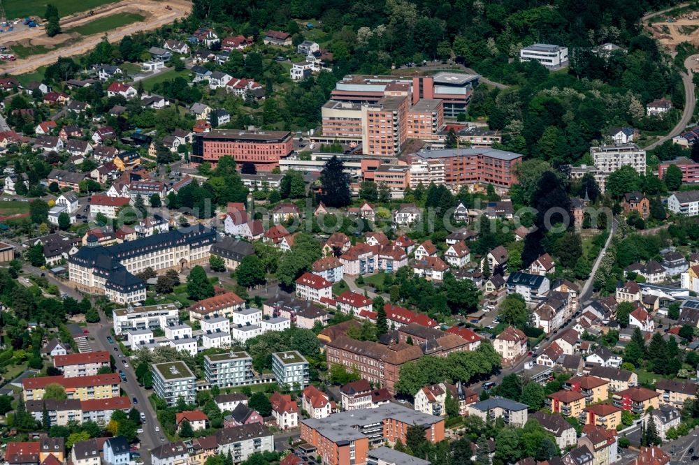 Lahr/Schwarzwald from above - City view on down town with Ortenau Klinikum in Lahr/Schwarzwald in the state Baden-Wurttemberg, Germany