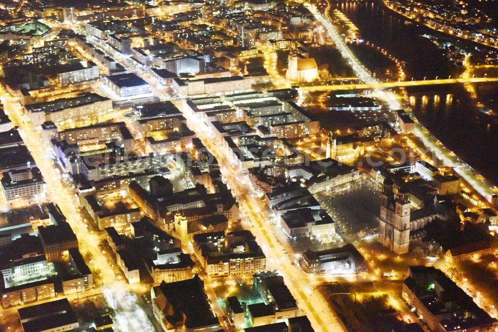 Magdeburg from above - City view of the city area of in the district Altstadt in Magdeburg in the state Saxony-Anhalt