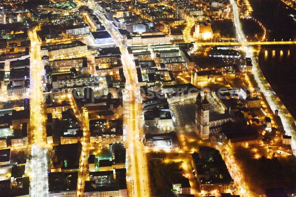 Magdeburg from above - City view of the city area of in the district Altstadt in Magdeburg in the state Saxony-Anhalt