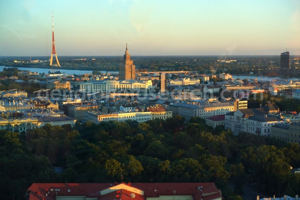 Aerial photograph Riga - City view of the city area of in the district Centra rajons in Riga in Livland, Latvia