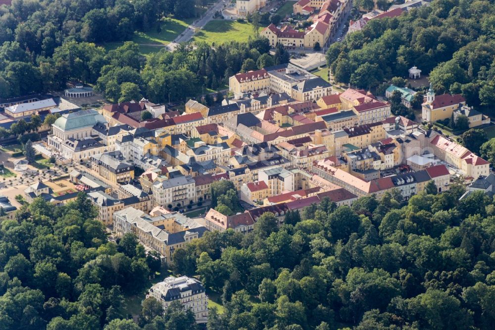 Františkovy Lázn? from the bird's eye view: City view of the city area of in the district Franzensbad in Frantiskovy Lazne in Karlovarsky kraj, Czech Republic