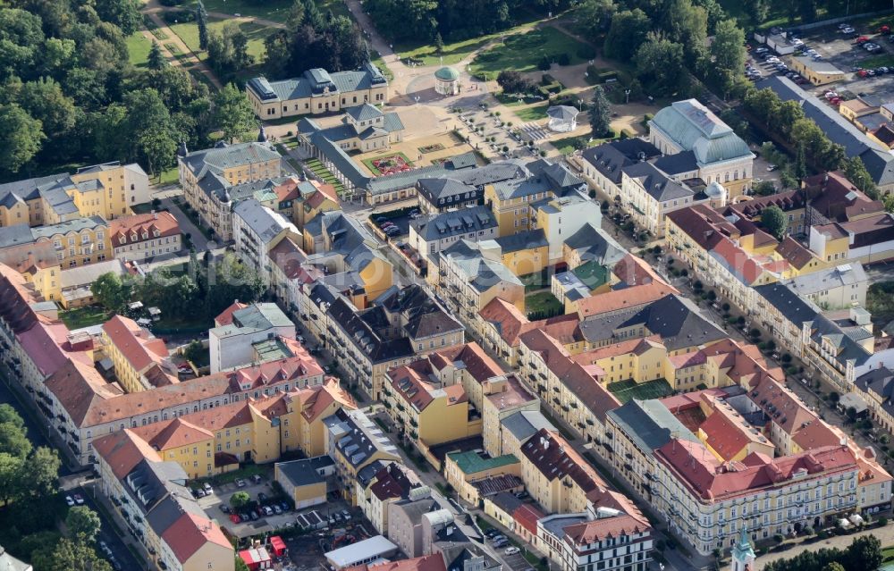 Aerial photograph Františkovy Lázn? - City view of the city area of in the district Franzensbad in Frantiskovy Lazne in Karlovarsky kraj, Czech Republic