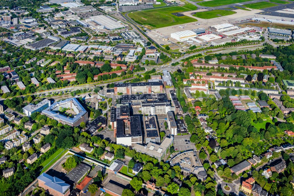 Hamburg from above - City view on down town in the district Fuhlsbuettel in Hamburg, Germany